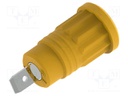 Connector: 4mm banana; socket; 36A; yellow; nickel plated; 32mm