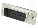 D-Sub; PIN: 15; plug; male; w/o contacts; for cable; 250V; black