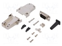 D-Sub HD; PIN: 15; plug; male; shielded; soldering; for cable; black