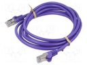 Patch cord; SF/UTP; 5e; stranded; CCA; PVC; violet; 2m; 26AWG