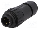 Connector: circular; plug; PIN: 4; male; screw terminal; IP65,IP67