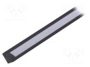 Profiles for LED modules; white; angular,recessed; black; L: 1m