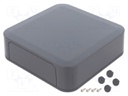 Enclosure: with panel; PF; X: 150mm; Y: 150mm; Z: 45mm; ABS; dark grey