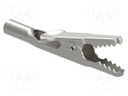 Crocodile clip; 16A; 60VDC; Grip capac: max.10mm; Contacts: steel