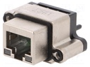 Socket; RJ45; with LED; IP67; THT; for panel mounting; straight