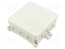 Enclosure: junction box; X: 100mm; Y: 40mm; Z: 100mm; IP54; grey
