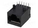 Socket; RJ50; PIN: 10; Cat: 3; Layout: 10p10c; on PCBs; THT; 13.19mm