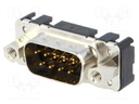 D-Sub; PIN: 9; socket; male; with threaded screw,PCB snap-in; THT
