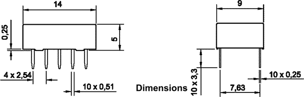 Relay: electromagnetic; DPDT; Ucoil: 3VDC; 1A; 0.5A/125VAC; PCB