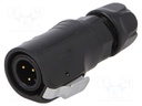 Plug; Connector: circular; MRD; PIN: 3; 24AWG÷20AWG; gold flash; 5A