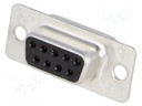 D-Sub; PIN: 9; plug; HD 20; female; soldering; for cable; gold flash