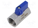 Ball valve; acid resistant steel AISI 316; PTFE; max.63bar; 46mm