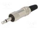 Plug; Jack 3,5mm; male; mono; with strain relief; ways: 2; straight