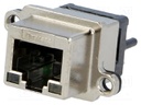 Socket; RJ45; with LED; UL94V-0; IP67; THT; for panel mounting