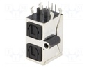 Connector: optical (Toslink); with cover; screw; angled 90°; THT