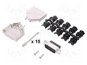 D-Sub; PIN: 15; plug; male; crimped; for cable; black