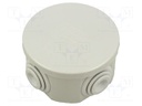 Enclosure: junction box; X: 74mm; Y: 72.5mm; Z: 40.5mm; wall mount