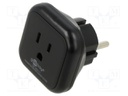 Adapter; Out: JAPAN,USA; Plug: with earthing; Colour: black