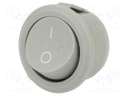ROCKER; Pos: 2; 6A/250VAC; grey; none; Body: grey; Cutout: Ø20mm; 230V