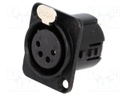 Socket; XLR; female; PIN: 4; straight; soldering; silver plated; 50V