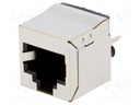 Socket; RJ45; PIN: 8; shielded; Layout: 8p8c; THT; straight