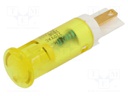 Indicator: LED; flat; yellow bright; Ø10mm; QS; plastic; 220VAC