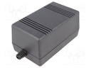 Enclosure: for power supplies; X: 65mm; Y: 132mm; Z: 78mm; ABS; black