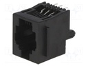 Socket; RJ12; PIN: 6; with panel stop blockade; Layout: 6p6c; THT