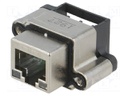 Socket; RJ45; with LED; IP67; THT; for panel mounting; angled 90°