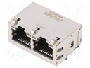 Socket; RJ45; MXMag; PIN: 8; shielded,double,with LED; gold-plated