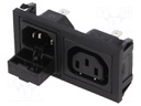 Connector: AC supply; socket; male,female; 10A; 250VAC; IEC 60320