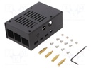 Enclosure: for computer; Raspberry Pi 4 B; steel; black; X: 90mm