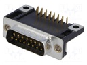 D-Sub; PIN: 15; socket; male; 14,1mm standard; Locking: screws; THT
