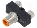 T adapter; M8 male,M8 female x2; Y; PIN: 3; Polarisation: A; IP67