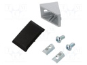 Angle bracket; for profiles; W: 28mm; H: 28mm; L: 28mm; aluminium