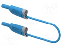 Test lead; 25A; banana plug 4mm,both sides; Len: 0.5m; blue