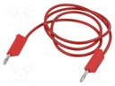 Test lead; 60VDC; 30VAC; 32A; Len: 1m; red; Cond.cross sec: 2.5mm2