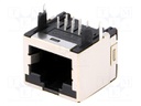 Socket; RJ45; PIN: 8; Layout: 8p8c; THT; on PCBs