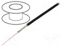 Wire: coaxial; RG174U; stranded; CCS; PVC; black; 50m; Ø2.8mm