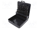 Drill set; Pcs: 25; Mat: HSS; Package: plastic case; for metal
