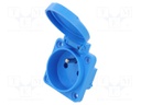 Connector: AC supply; socket; female; 16A; 250VAC; PIN: 3; 2P+PE