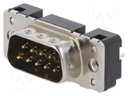D-Sub; PIN: 9; socket; male; PCB snap-in; straight; THT; M3
