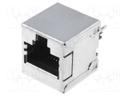 Socket; RJ45; PIN: 8; Cat: 5e; shielded; gold-plated; Layout: 8p8c