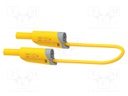 Test lead; 25A; banana plug 4mm,both sides; Len: 0.5m; yellow