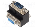 Adapter; D-Sub 9pin socket 270° up/down,D-Sub 9pin plug; black