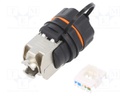 Socket; RJ45; Cat: 6a; shielded; Layout: 8p8c; RJ45 socket; IP68