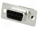 D-Sub; PIN: 9; plug; female; w/o contacts; for cable; 250V