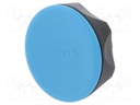 Knob; Dia: 45mm; H: 26mm; technopolymer (PA); black; Cap: blue