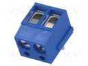 PCB terminal block; straight; 5mm; ways: 2; on PCBs; 2.5mm2; tinned
