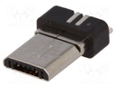 Plug; USB B micro; for molding; soldering; PIN: 5; USB 2.0; 0.65mm